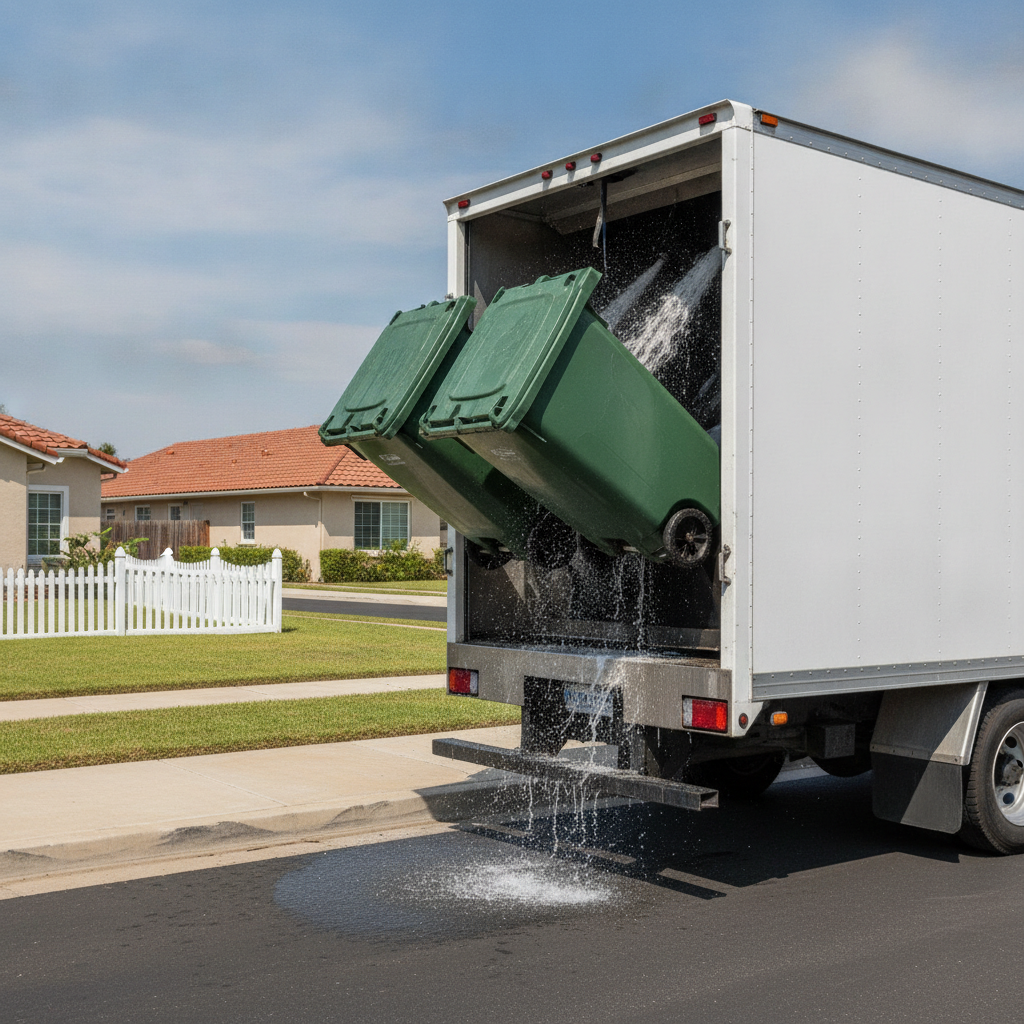Trash Bin Washing - no people or no text